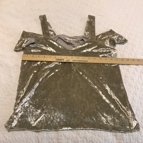 Beautiful drop sleeve silver velvet top by Say What? (S) - Picture 7 of 13